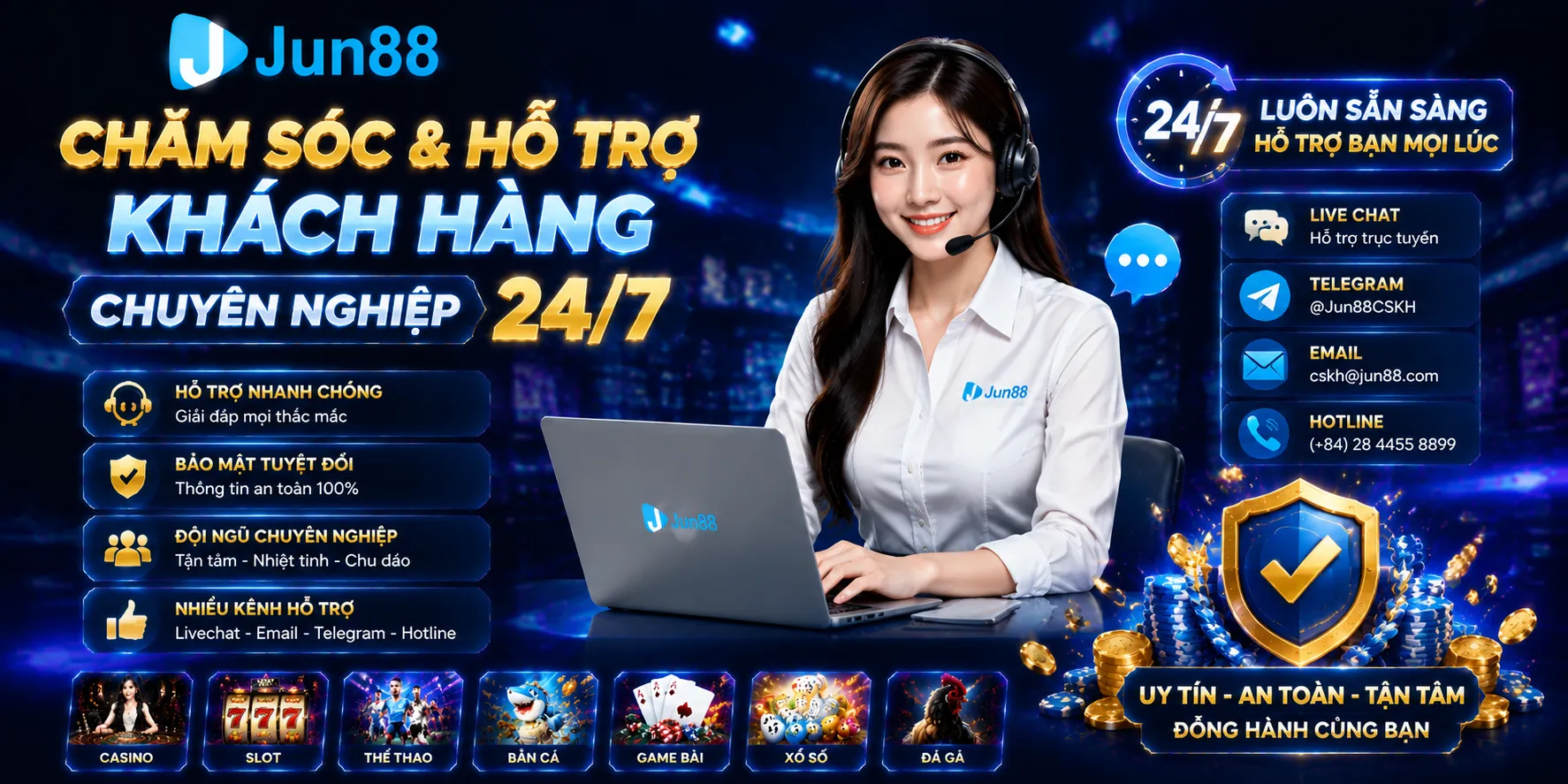 Chăm sóc và hỗ trợ khách hàng chuyên nghiệp 24/7