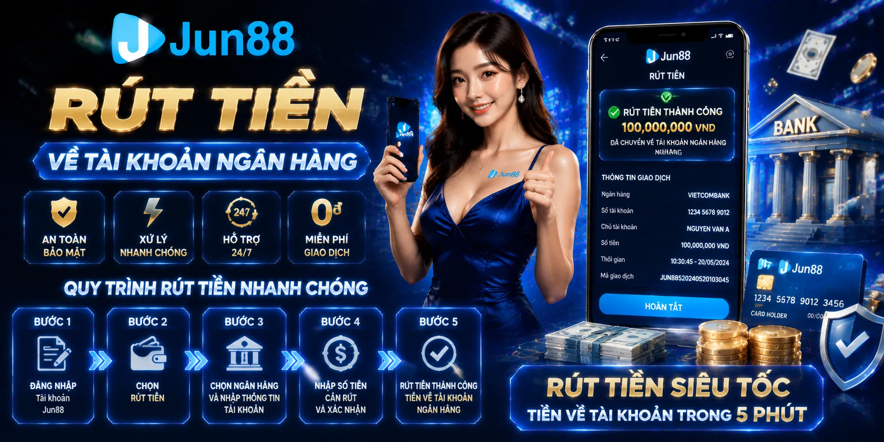 Rút tiền về tài khoản ngân hàng